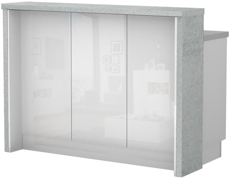 image_717925_riva-pult-135-2-67-ku-70rv Πάγκος νησίδας Raval-Μήκος: 135 εκ.-Λευκό γυαλιστερό-Chromix Silver - Image 1