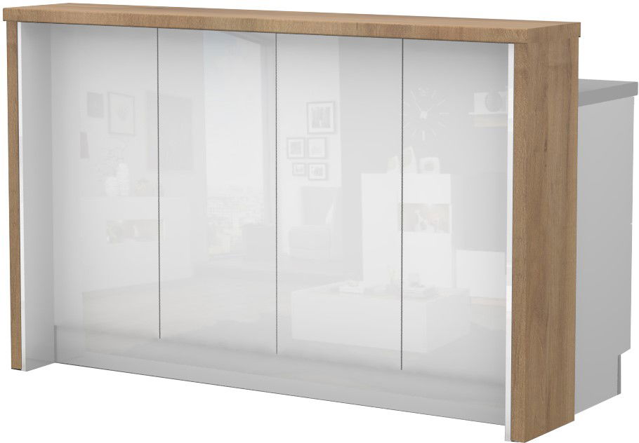 image_717949_riva-pult-160-2-30-ku-70rv Πάγκος νησίδας Raval-Μήκος: 160 εκ.-Λευκό γυαλιστερό-Pacific Wallnut - Image 1