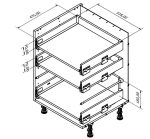 Επιδαπέδιο ντουλάπι Raval R-60-3MBOX-Λευκό - Λευκό γυαλιστερό - Image 2