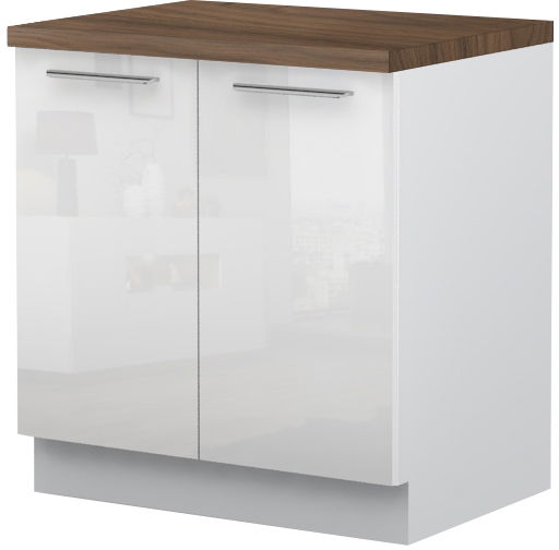 image_717999_riva-r-80-2k-2-be-ku-70rv-2xr23-320-cariniwallnut-be Επιδαπέδιο ντουλάπι Raval R-80-2K-Λευκό - Λευκό γυαλιστερό - Image 1