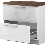 Επιδαπέδιο ντουλάπι Raval R-90-2MBOX-Λευκό - Λευκό γυαλιστερό