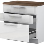 Επιδαπέδιο ντουλάπι Raval R-90-3MBOX-Λευκό - Λευκό γυαλιστερό