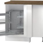 Επιδαπέδιο γωνιακό ντουλάπι Raval R-UG-1KMC-Λευκό - Λευκό γυαλιστερό-Αριστερά