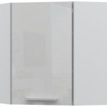 Ντουλάπι κρεμαστό γωνιακό Raval V7-UG-1K-Λευκό - Λευκό γυαλιστερό