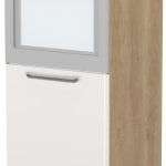 Επιδαπέδιο ντουλάπι φούρνου ψηλό Modena K14-60-1KR-Δρυς - Λευκό γυαλιστερό