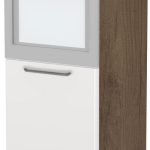 Επιδαπέδιο ντουλάπι φούρνου ψηλό Modena K14-60-1KR-Φυσικό σκούρο - Λευκό γυαλιστερό