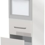 Επιδαπέδιο ντουλάπι φούρνου ψηλό Modena K14-60-2MB-Λευκό γυαλιστερό - Γκρι Ανοιχτό