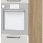 Επιδαπέδιο ντουλάπι φούρνου ψηλό Modena K21-60-2KR-Δρυς - Γκρι ανοιχτό