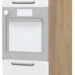Επιδαπέδιο ντουλάπι φούρνου ψηλό Modena K21-60-2KR-Δρυς - Λευκό γυαλιστερό