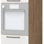 Επιδαπέδιο ντουλάπι φούρνου ψηλό Modena K21-60-2KR-Φυσικό σκούρο - Λευκό γυαλιστερό