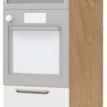 Επιδαπέδιο ντουλάπι φούρνου ψηλό Modena K21-60-RM-Καρυδί - Λευκό γυαλιστερό