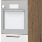 Επιδαπέδιο ντουλάπι φούρνου ψηλό Modena K21-60-RM-Φυσικό σκούρο - Λευκό γυαλιστερό