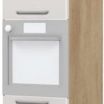 Επιδαπέδιο ντουλάπι φούρνου ψηλό Modena K23-60-2KR-Δρυς - Γκρι ανοιχτό
