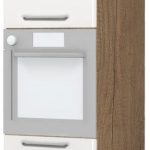 Επιδαπέδιο ντουλάπι φούρνου ψηλό Modena K23-60-2KR-Φυσικό σκούρο - Λευκό γυαλιστερό