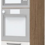 Επιδαπέδιο ντουλάπι φούρνου ψηλό Modena K23-60-RM-Φυσικό σκούρο - Λευκό γυαλιστερό