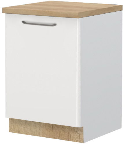 image_720327_modern-r-60-1k-3-be-ku-55md-1xr20-256-nebraskaoak-ne Επιδαπέδιο ντουλάπι Modena R-60-1K-Λευκό - Λευκό γυαλιστερό - Image 1