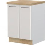 Επιδαπέδιο ντουλάπι Modena R-60-2K-Λευκό - Γκρι ανοιχτό