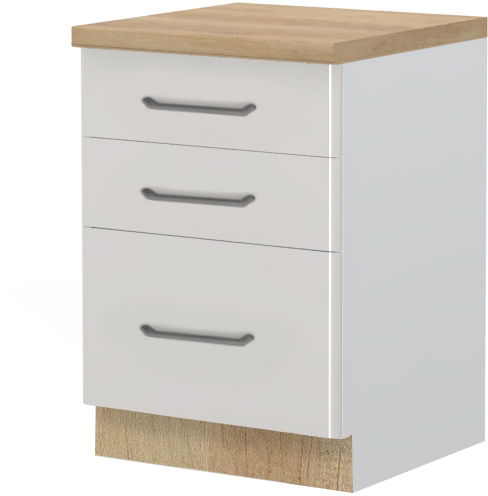 image_720337_modern-r-60-3f-3-be-ku-58md-3xr20-256-nebraskaoak-ne Επιδαπέδιο ντουλάπι Modena R-60-3F-Λευκό - Γκρι ανοιχτό - Image 1