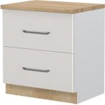 Επιδαπέδιο ντουλάπι Modena R-80-2F-Λευκό - Γκρι ανοιχτό