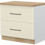 Επιδαπέδιο ντουλάπι Modena R-90-2F-Λευκό - Μπεζ