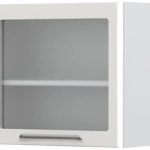 Ντουλάπι κρεμαστό Modena V5-60-1KS με βιτρίνα-Λευκό - Γκρι ανοιχτό