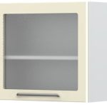 Ντουλάπι κρεμαστό Modena V5-60-1KS με βιτρίνα-Λευκό - Μπεζ