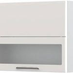 Ντουλάπι κρεμαστό Modena V7-90-1K1SP με βιτρίνα-Λευκό - Γκρι ανοιχτό