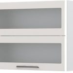 Ντουλάπι κρεμαστό Modena V7-90-2KSP με βιτρίνα-Λευκό - Γκρι ανοιχτό