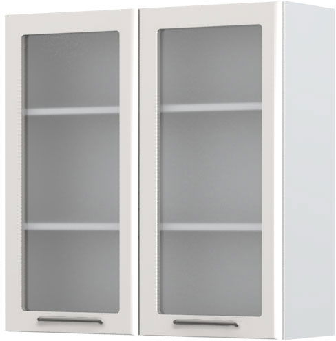 image_720491_modern-v9-90-2ks-3-be-ku-58md-2xr20-320 Ντουλάπι κρεμαστό Modena V9-90-2KS με βιτρίνα-Λευκό - Γκρι ανοιχτό - Image 1
