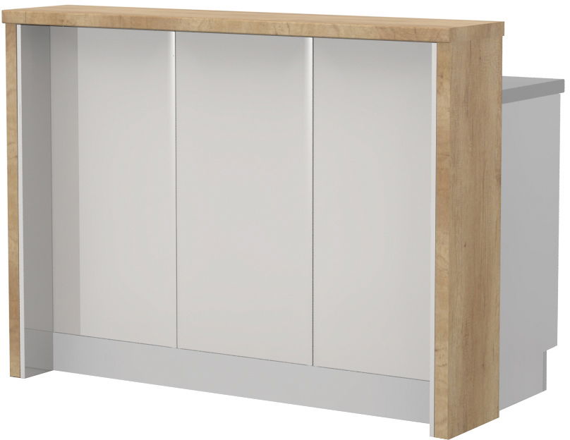 image_720554_modern-pult-150-3-54-ku-55md Πάγκος νησίδας Modena-Μήκος: 150 εκ.-Λευκό γυαλιστερό-Nebraska Oak - Image 1