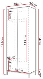 Γκαρνταρόμπα Zilion με Καθρέπτη-Fusiko - Image 3