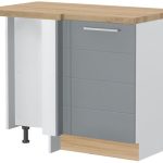 Επιδαπέδιο γωνιακό ντουλάπι Hudson R-UG-1K-Λευκό - Γκρι