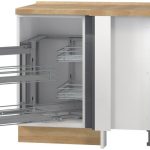 Επιδαπέδιο γωνιακό ντουλάπι Hudson R-UG-1KMC-Λευκό - Γκρι-Αριστερά