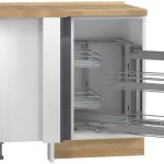 Επιδαπέδιο γωνιακό ντουλάπι Hudson R-UG-1KMC-Λευκό - Γκρι-Δεξιά