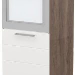 Επιδαπέδιο ντουλάπι φούρνου ψηλό Hudson K14-60-1KR-Φυσικό σκούρο - Λευκό