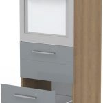Επιδαπέδιο ντουλάπι φούρνου ψηλό Hudson K14-60-2MB-Καρυδί - Γκρι