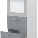 Επιδαπέδιο ντουλάπι φούρνου ψηλό Hudson K14-60-2MB-Λευκό - Γκρι