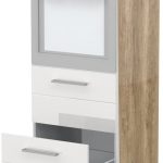 Επιδαπέδιο ντουλάπι φούρνου ψηλό Hudson K14-60-2MB-Φυσικό - Λευκό