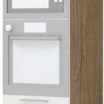 Επιδαπέδιο ντουλάπι φούρνου ψηλό Hudson K23-60-2RM-Φυσικό σκούρο - Λευκό