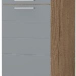 Επιδαπέδιο ντουλάπι ψηλό Hudson K21-60-2KF-Φυσικό σκούρο - Λευκό