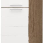 Επιδαπέδιο ντουλάπι ψηλό Hudson K23-60-1KF-Φυσικό σκούρο - Λευκό