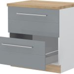 Επιδαπέδιο ντουλάπι Hudson R-80-2MBOX-Λευκό - Γκρι