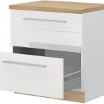 Επιδαπέδιο ντουλάπι Hudson R-80-2MBOX-Λευκό - Λευκό γυαλιστερό