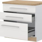 Επιδαπέδιο ντουλάπι Hudson R-90-3MBOX-Λευκό - Λευκό γυαλιστερό