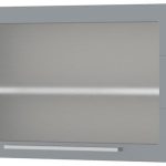 Ντουλάπι κρεμαστό Hudson V5-90-1KSP με βιτρίνα-Λευκό - Γκρι