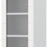 Ντουλάπι κρεμαστό Hudson V7-40-1KS με βιτρίνα-Λευκό - Λευκό γυαλιστερό