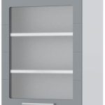 Ντουλάπι κρεμαστό Hudson V7-60-1KS με βιτρίνα-Λευκό - Γκρι