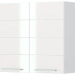 Ντουλάπι κρεμαστό Hudson V7-80-2K-Λευκό - Λευκό γυαλιστερό