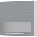 Ντουλάπι κρεμαστό Hudson V7-90-1K1SP με βιτρίνα-Λευκό - Γκρι