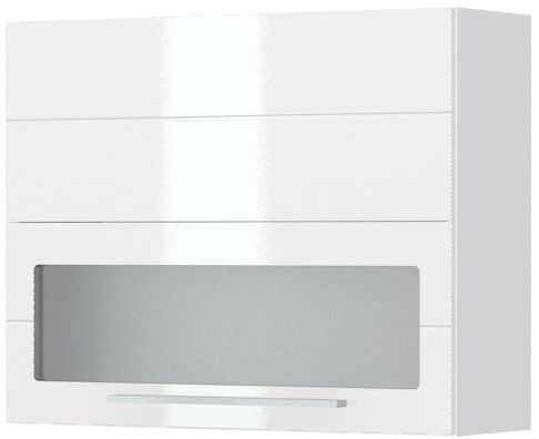 image_721951_highline-v7-90-1k1sp-3-be-ku-55hl-1xr7-608 Ντουλάπι κρεμαστό Hudson V7-90-1K1SP με βιτρίνα-Λευκό - Λευκό γυαλιστερό - Image 1